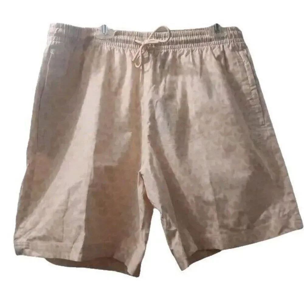 Adidas Men's Size XL Mono‎ AOP Shorts Beige Logo Printed